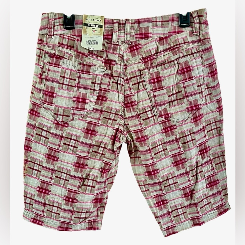 Arizona Jean Company Pink Plaid Bermudas New with Tags - Picture 5 of 7